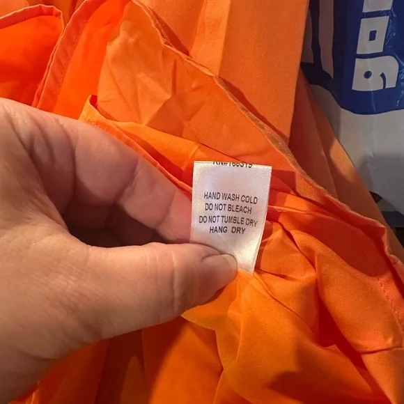 Day + Moon Meredith Smocked One Shoulder Orange Ruffle Dress - Picture 10 of 10